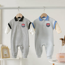 Load image into Gallery viewer, Baby Onesies Striped Male Baby Newborn Clothes Baby Autumn Clothes