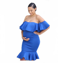 Load image into Gallery viewer, Women Elastic Pregnant Women Ruffles Dress