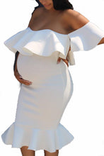 Load image into Gallery viewer, Women Elastic Pregnant Women Ruffles Dress