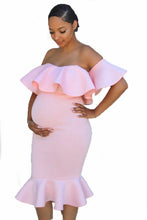Load image into Gallery viewer, Women Elastic Pregnant Women Ruffles Dress