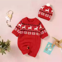 Load image into Gallery viewer, Baby Knitted Jumpsuit Spring And Autumn Elk Cute New Year Romper