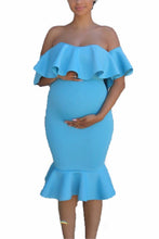 Load image into Gallery viewer, Women Elastic Pregnant Women Ruffles Dress