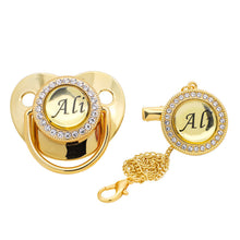 Load image into Gallery viewer, Name Initial Letters Silicone Newborn Kids Baby Orthodontic Dummy Pacifier Teat Nipple Soother Baby Pacifier Holder