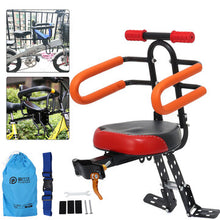 Load image into Gallery viewer, Electric Bicycle Child Baby Chair Bike Front Safety Release Saddle with Armrest Guard Bar Pedal MTB Bike Cycling Acccessories