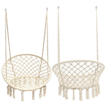 Portable Hanging Cotton Rope Macrame Swing Hammock Chairs