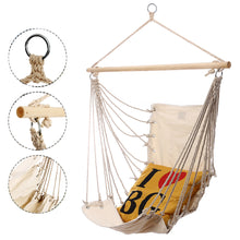 Load image into Gallery viewer, 17x32inch Outdoor Hammock Chair Hanging Chairs Swing Cotton Rope Net Swing Cradles Kids Adults Swing Seat Chair
