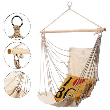17x32inch Outdoor Hammock Chair Hanging Chairs Swing Cotton Rope Net Swing Cradles Kids Adults Swing Seat Chair