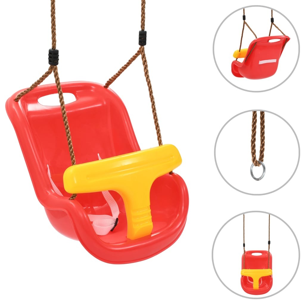 Infant swing with PP safety belt Red