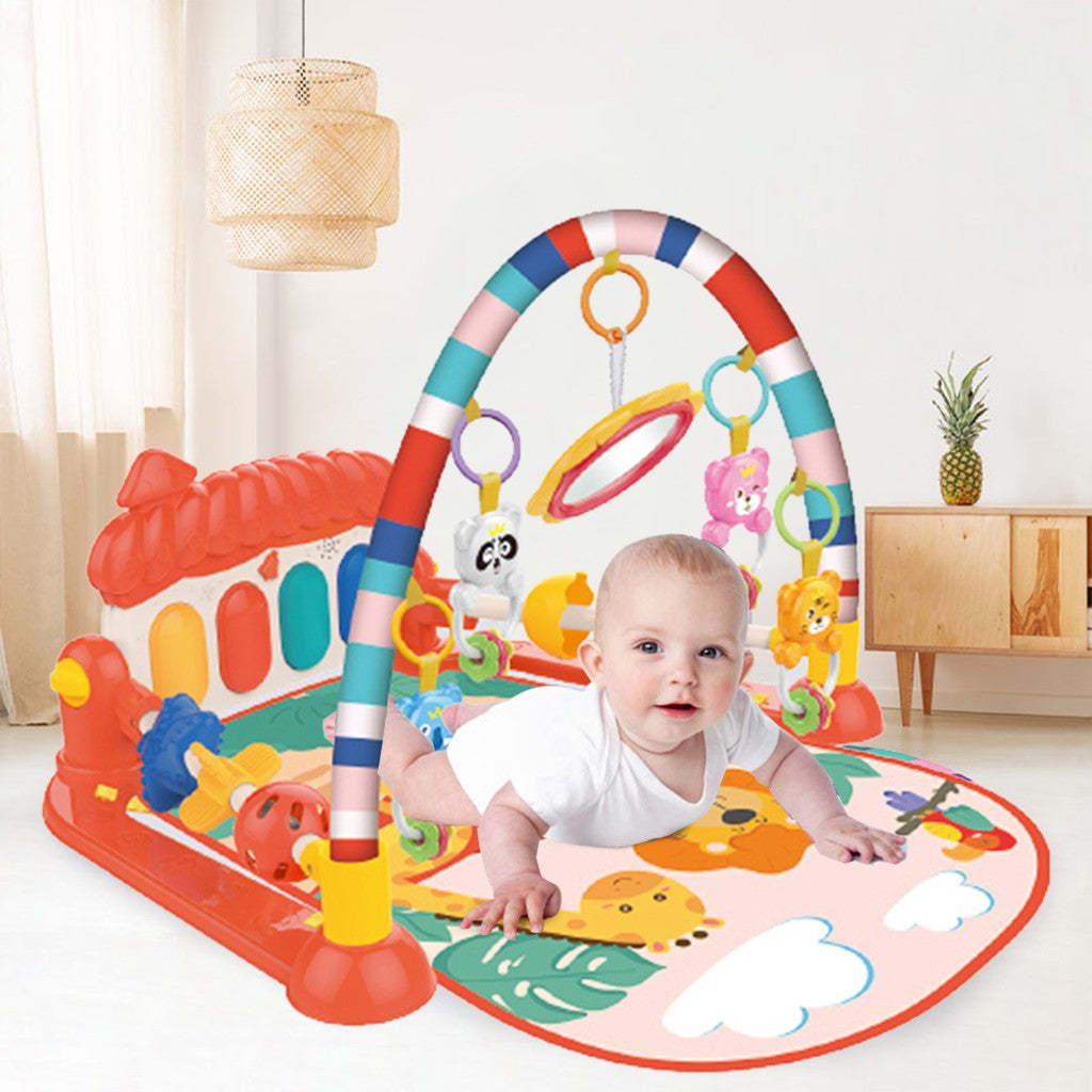 Big Baby Game Pad With Extra-Soft Mat Piano, Microphone, Cushion 5 Activity Toys