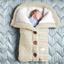 Load image into Gallery viewer, Baby Hooded Swaddle Knit Wrap Blanket Warm Pram
