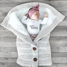 Load image into Gallery viewer, Baby Hooded Swaddle Knit Wrap Blanket Warm Pram