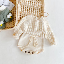 Load image into Gallery viewer, Girl Baby Knitted Hollow Waist Girdle Long Sleeves Harpy Dress Triangle
