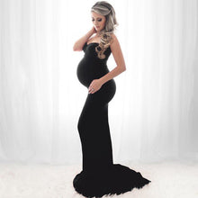 Load image into Gallery viewer, Pregnant Women Photo Shoot Wedding Dress Sleeveless Low-Cut Tail Dress
