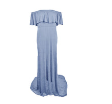 Load image into Gallery viewer, Mercerized cotton pregnant women ruffled collar trailing dress long skirt
