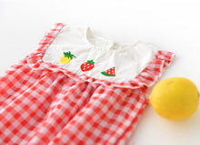 Load image into Gallery viewer, Baby plaid lace sleeves baby triangle romper baby kite clothes
