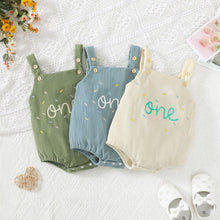 Load image into Gallery viewer, Cute One-year-old Towel Embroidery-strap Corduroy Romper
