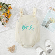 Load image into Gallery viewer, Cute One-year-old Towel Embroidery-strap Corduroy Romper
