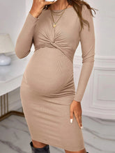 Load image into Gallery viewer, Women&#39;s Round Neck Long Sleeve Knitted Dress For Pregnant Women
