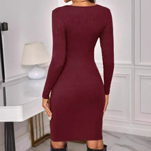 Load image into Gallery viewer, Women&#39;s Round Neck Long Sleeve Knitted Dress For Pregnant Women
