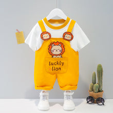 Load image into Gallery viewer, Children&#39;s Clothing Men And Women Baby Summer Cartoon Short-sleeved Overalls
