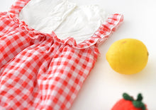 Load image into Gallery viewer, Baby plaid lace sleeves baby triangle romper baby kite clothes
