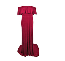 Load image into Gallery viewer, Mercerized cotton pregnant women ruffled collar trailing dress long skirt
