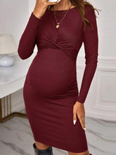 Load image into Gallery viewer, Women&#39;s Round Neck Long Sleeve Knitted Dress For Pregnant Women
