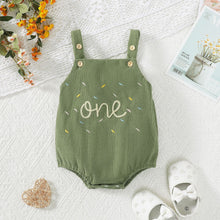 Load image into Gallery viewer, Cute One-year-old Towel Embroidery-strap Corduroy Romper

