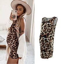 Load image into Gallery viewer, Leopard Dress Summer Sleeveless Pregnant Women
