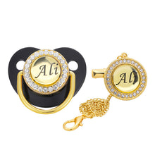 Load image into Gallery viewer, Name Initial Letters Silicone Newborn Kids Baby Orthodontic Dummy Pacifier Teat Nipple Soother Baby Pacifier Holder
