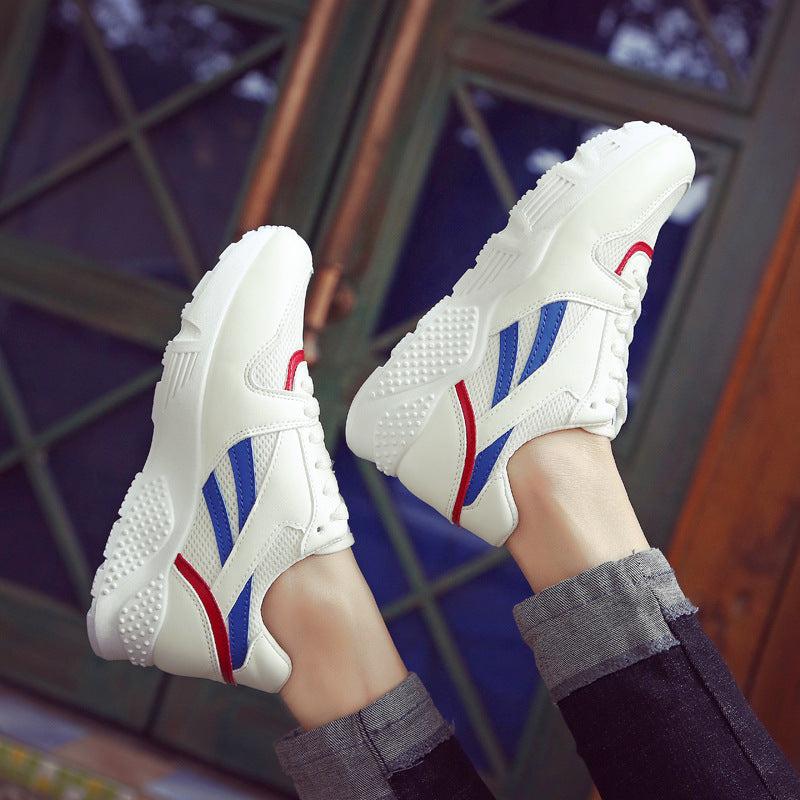 2021 new spring color sport shoes, thick white shoe